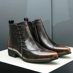 Brett™ | Elegant Burnished Dress Boots