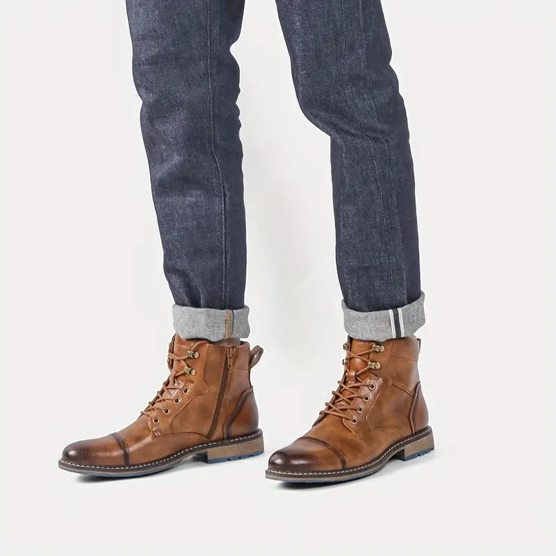 Brian™ | Classic Cap-Toe Lace-Up Boots