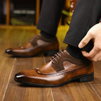 Preston™ | Elegant Two-Tone Wingtip Dress Shoes