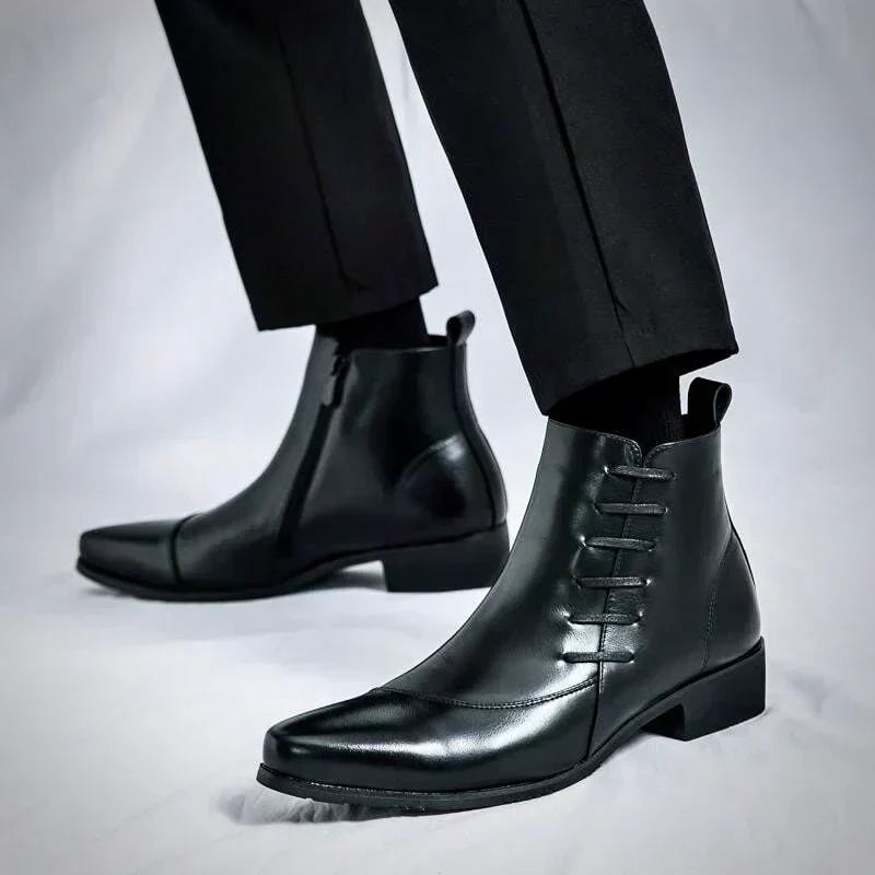 Brett™ | Elegant Burnished Dress Boots