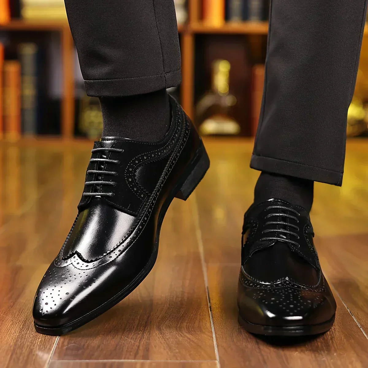 Preston™ | Elegant Two-Tone Wingtip Dress Shoes