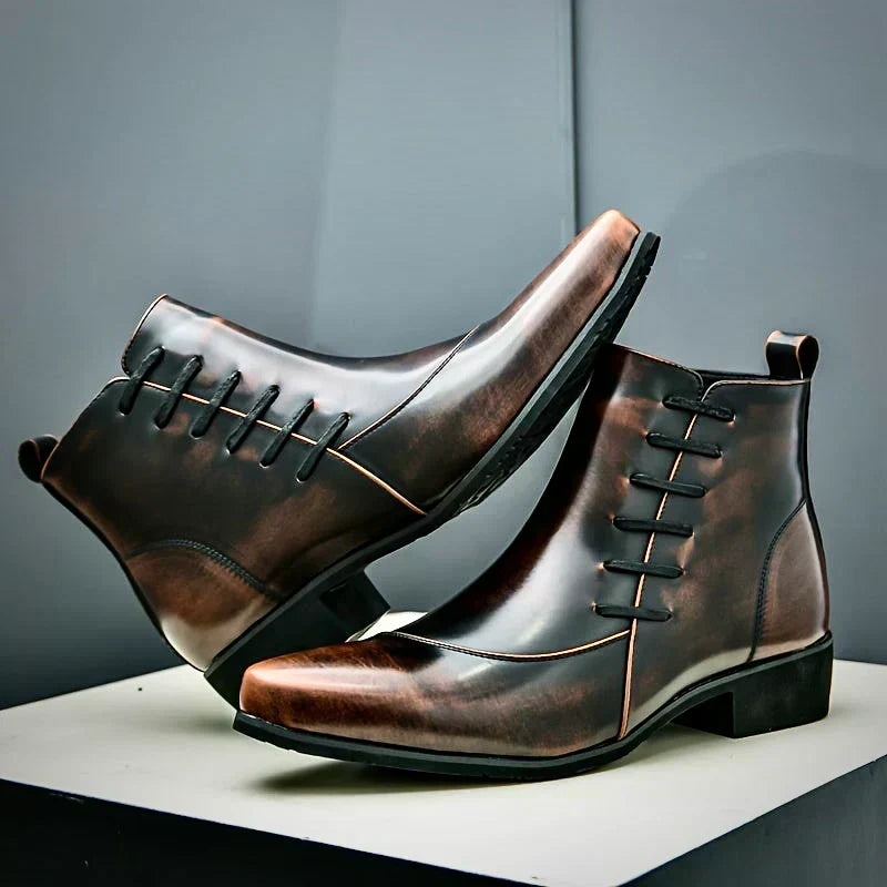 Brett™ | Elegant Burnished Dress Boots