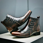 Brett™ | Elegant Burnished Dress Boots