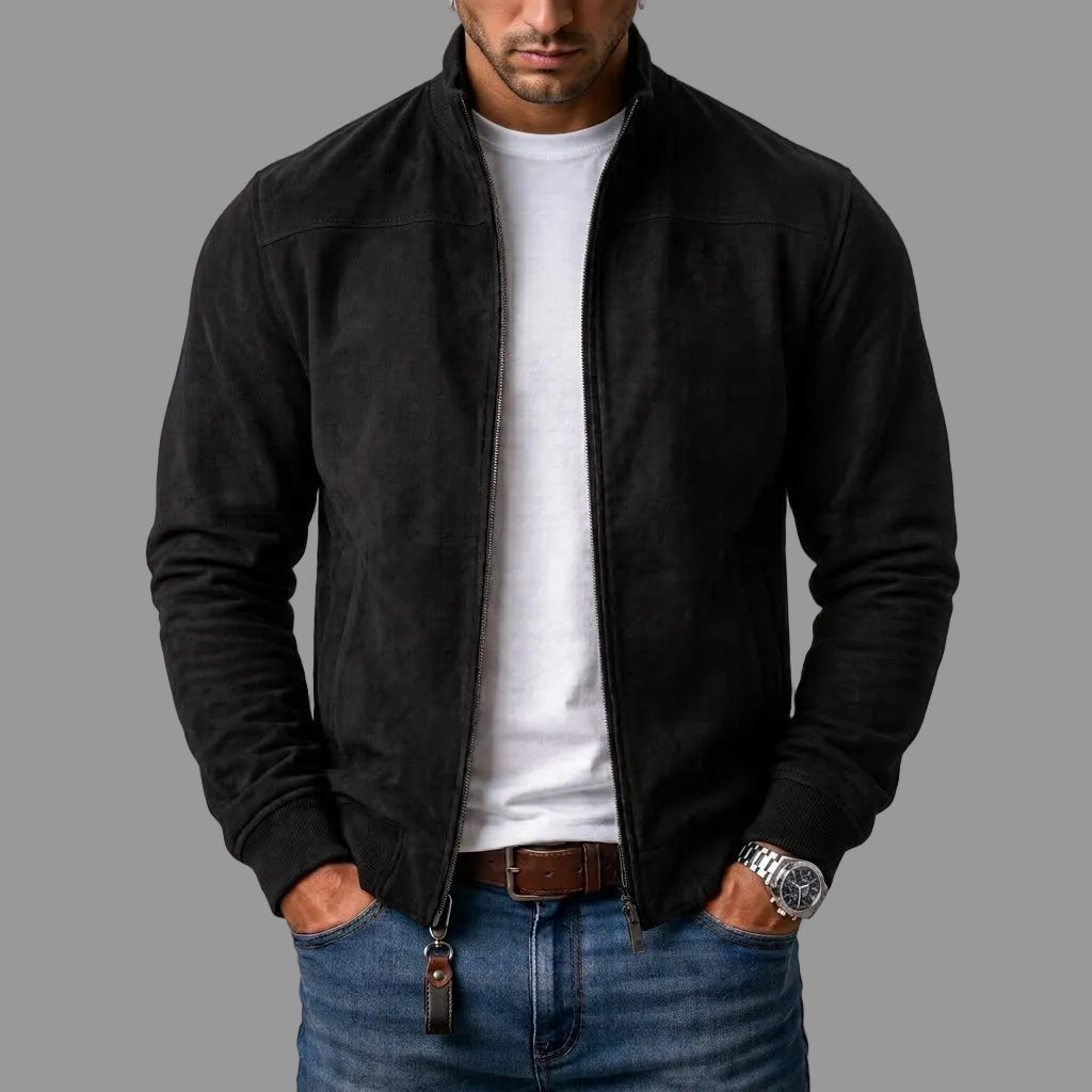 Nathan™ | Classic Suede-Style Bomber Jacket