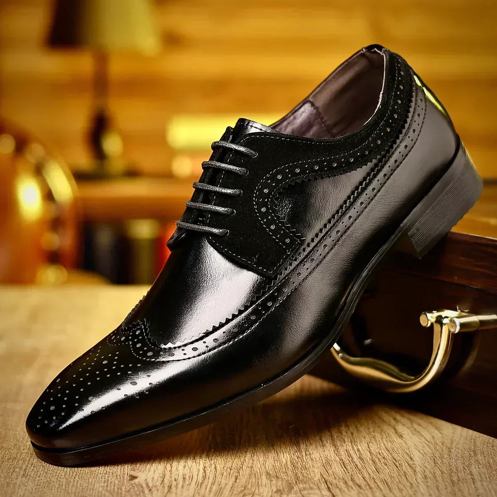 Preston™ | Elegant Two-Tone Wingtip Dress Shoes