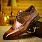 Preston™ | Elegant Two-Tone Wingtip Dress Shoes