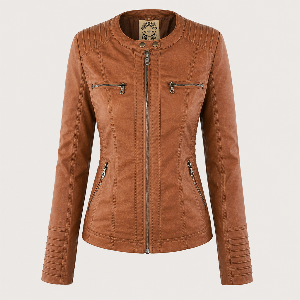 Women’s Hooded Biker Zip Up Jacket