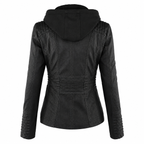 Women’s Hooded Biker Zip Up Jacket