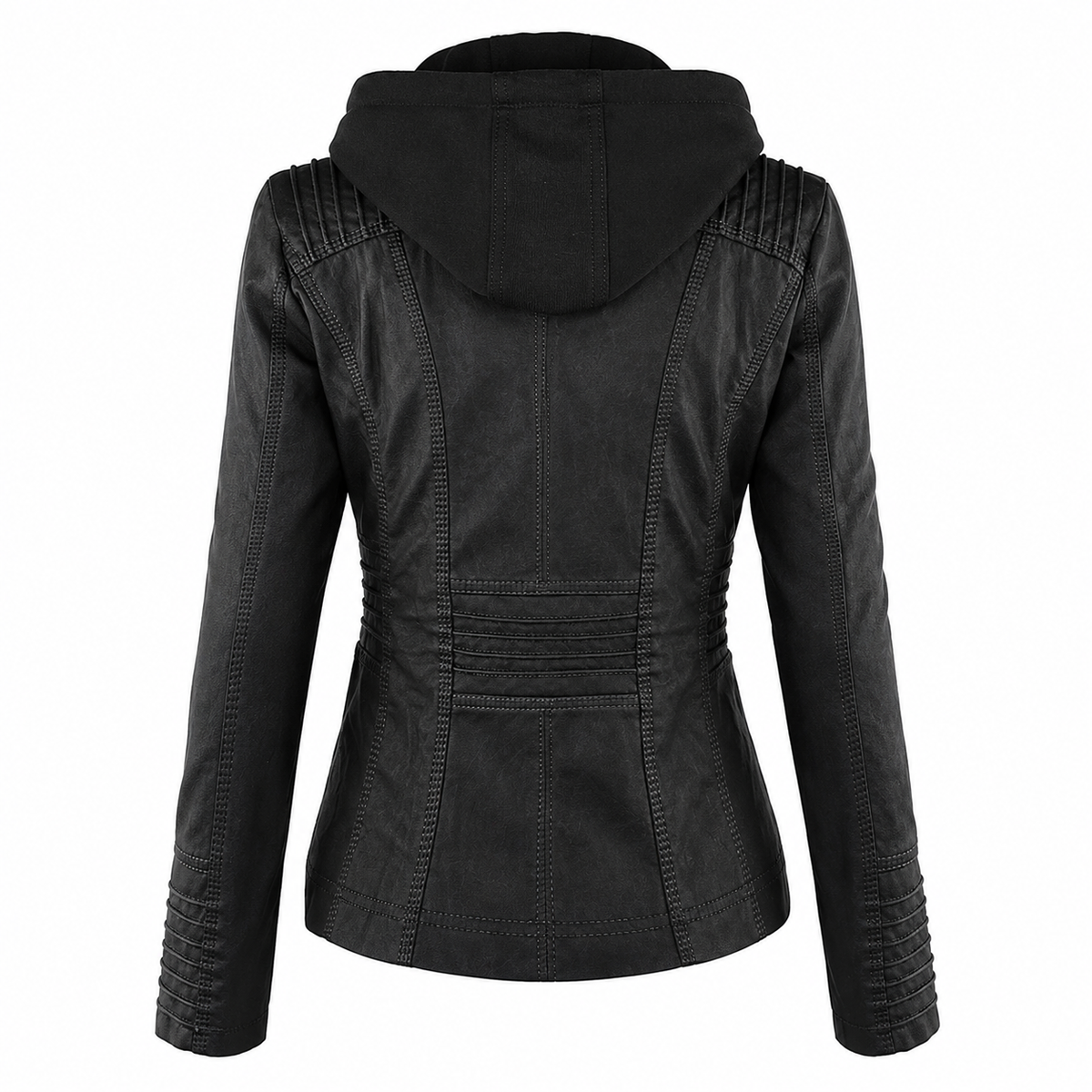 Women’s Hooded Biker Zip Up Jacket