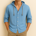 Milton - Relaxed Hooded Button-Up Shirt