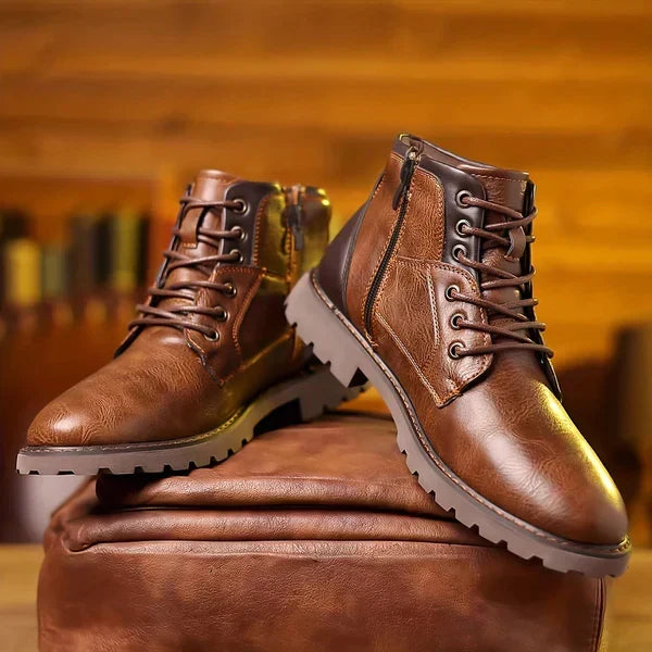 Jeff™ | Rugged Lace-Up Ankle Boots